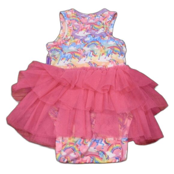 Posh Peanut Lisa Frank Rainbow Unicorn Girls Bodysuit Size 3-6 Months NWT - Picture 2 of 3